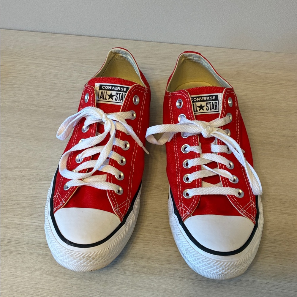 Converse Bright Red and white in size 8.5 men 10.5 women